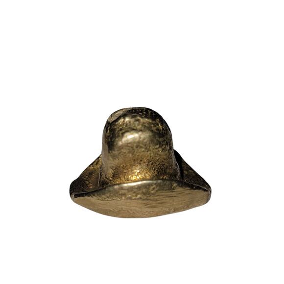 Vintage Estate Find Solid Brass Miniature Cowboy Hat Thimble T-5 - Picture 2 of 5